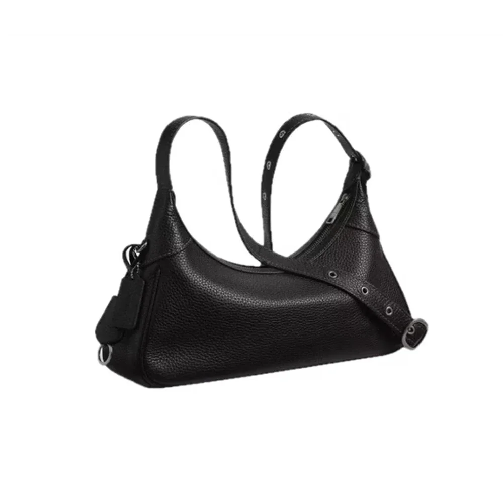 B5-003 Coach CDV36 Ella Small Shoulder Bag Crossbody In LeatherGunmetalBlack NWT